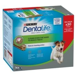 PURINA Dentalife Snacks Dentales Para Perros Pequeños (7-12 Kg) -Artículos Mascotas Tienda 130104 pla purina dentalife t gliche zahnpflege snacks f r kleine hunde 30sticks hs 01 1