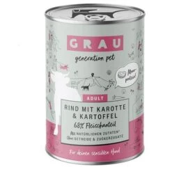 GRAU Pollo Puro Con Aceite De Linaza Comida Húmeda Para Perros -Artículos Mascotas Tienda 268399 pla grau hundefutter menue rind karotte kartoffel 400g hs 01 7