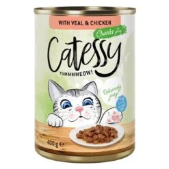 Catessy Bocaditos 12 X 400 G En Latas -Artículos Mascotas Tienda 28347 pla catessy gravy veal 400g 0