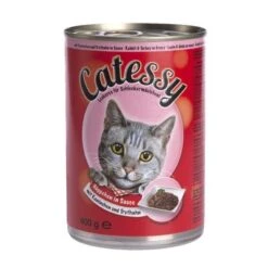 Catessy Bocaditos 12 X 400 G En Latas -Artículos Mascotas Tienda 28348 PLA Catessy Megapack Dose Kaninchen Truthahn in Sauce 6 x 400 g 2