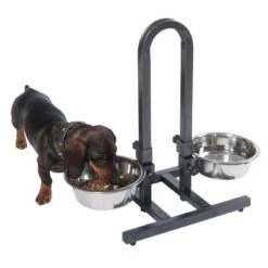 Soporte Ajustable Con Dos Comederos De 1,6 L -Artículos Mascotas Tienda 313525 u hundebar 04 dsc9192 5