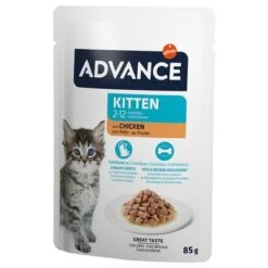 Advance Kitten Con Pollo Comida Húmeda Para Gatos -Artículos Mascotas Tienda 374500 advance kitten huhn 12x85g hs 05 8