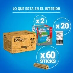 PURINA Dentalife Snacks Dentales Para Perros Pequeños (7-12 Kg) -Artículos Mascotas Tienda 982205 what s inside small es 1 5