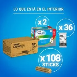 PURINA Dentalife Snacks Dentales Para Perros Pequeños (7-12 Kg) -Artículos Mascotas Tienda 982205 what s inside small es 2 4