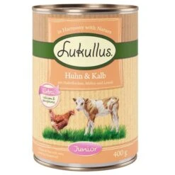 Lukullus Junior - Pack De Prueba Mixto -Artículos Mascotas Tienda lk 400g junior kalbhuhn 1000x1000 0