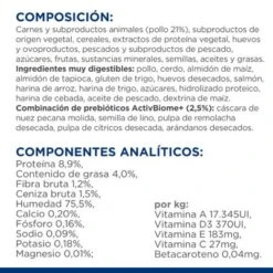 Hill's Prescription Diet Gastrointestinal Biome Con Pollo Sobres Para Gatos -Artículos Mascotas Tienda pd gi biome pouch cat bk33731m composition es 7