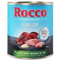 Oferta De Prueba Rocco Junior 6 X 800 G -Artículos Mascotas Tienda rocco junior poultryvenicon 800g 1000x1000 1