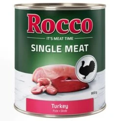 Rocco Single Meat 6 X 800 G Comida Húmeda Para Perros -Artículos Mascotas Tienda rocco nf singlemeat 800g turkey 1000x1000 6 2