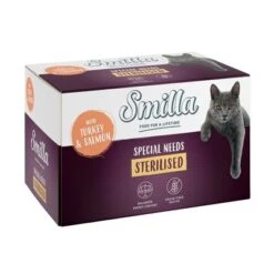 Smilla Sterilised En Tarrinas 24 X 100 G Comida Húmeda Para Gatos 16 Smilla Sterilised En Tarrinas 24 X 100 G Comida Húmeda Para Gatos -Artículos Mascotas Tienda smilla specialneeds sterilised turkeysalmon 6x100g 1000x1000 2